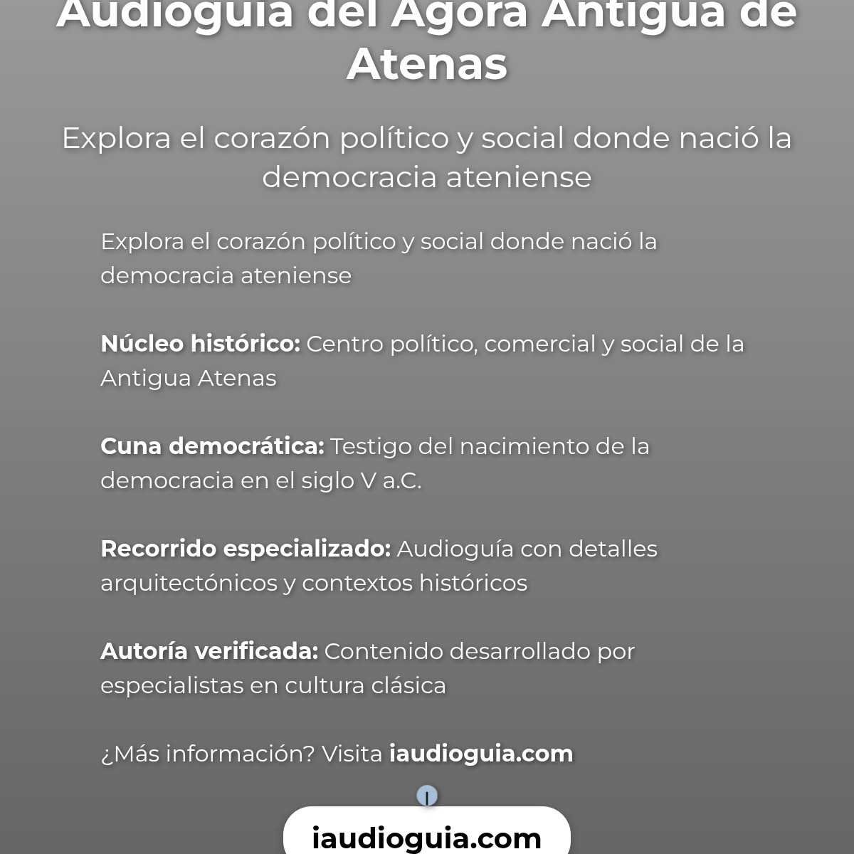 Resumen visual de Audioguía de Ágora Antigua de Atenas